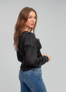 Laura Lace Trip Long Sleeve Top