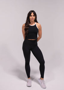 Clare Black Ribbed Tank