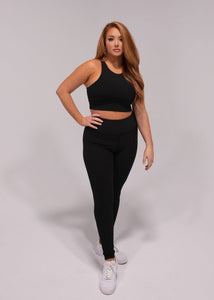 Nanci Ribbed Leggings Black